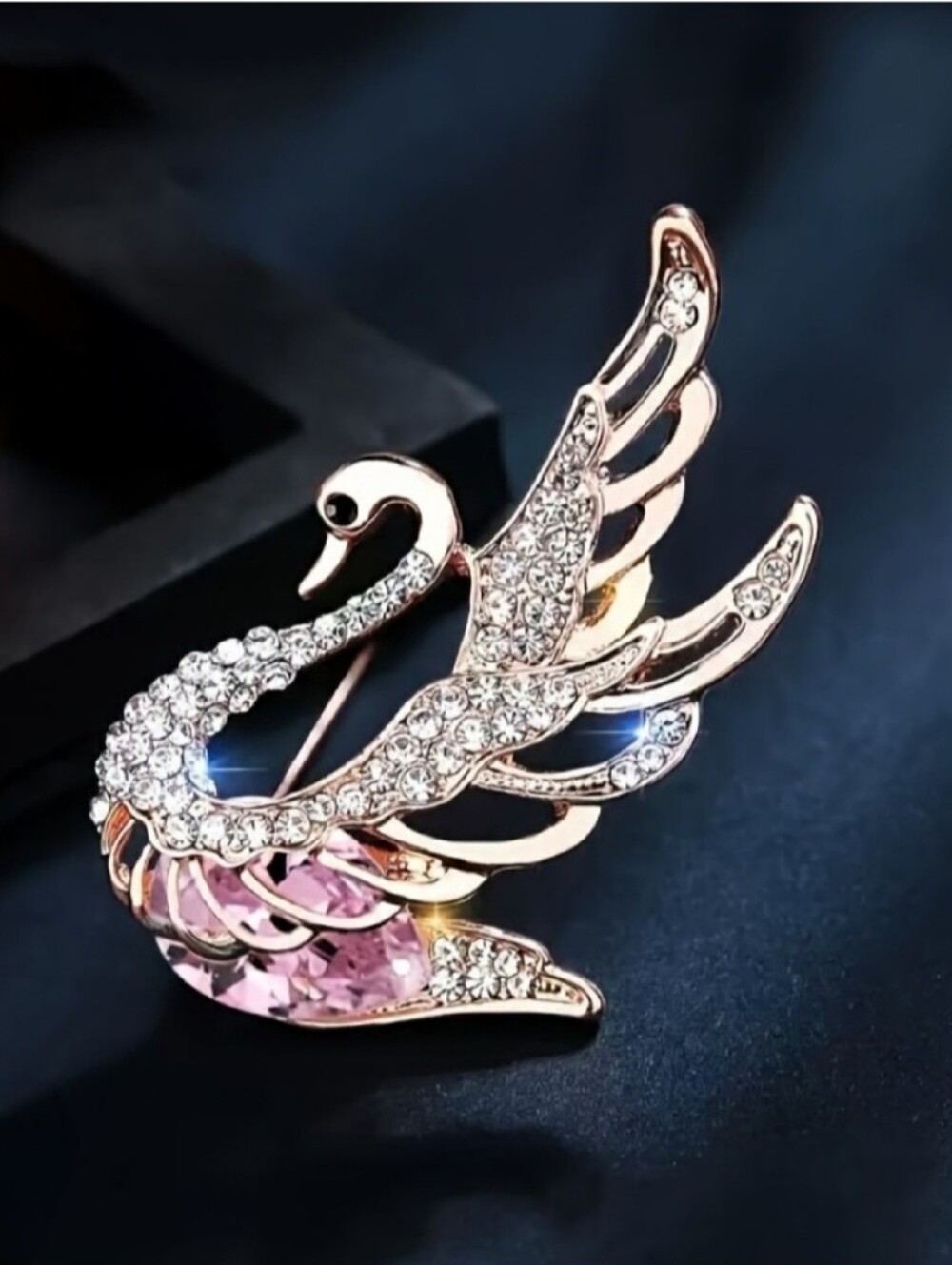 🌺Swan Brooch with Pink Crystals And Rhinestones Swan Accessories Tropical